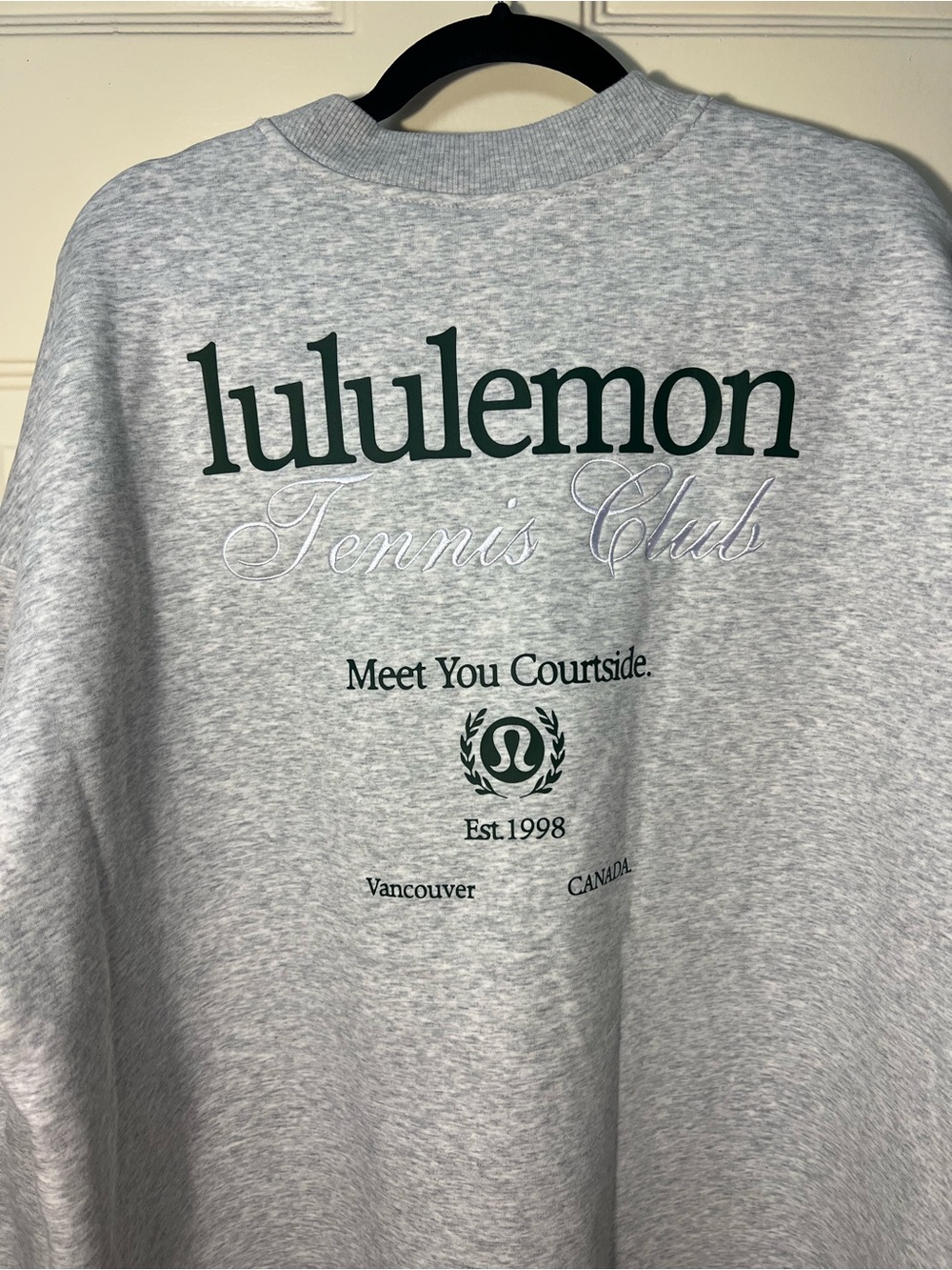 lululemon athletica Gray Crewneck with Dark Green Logo